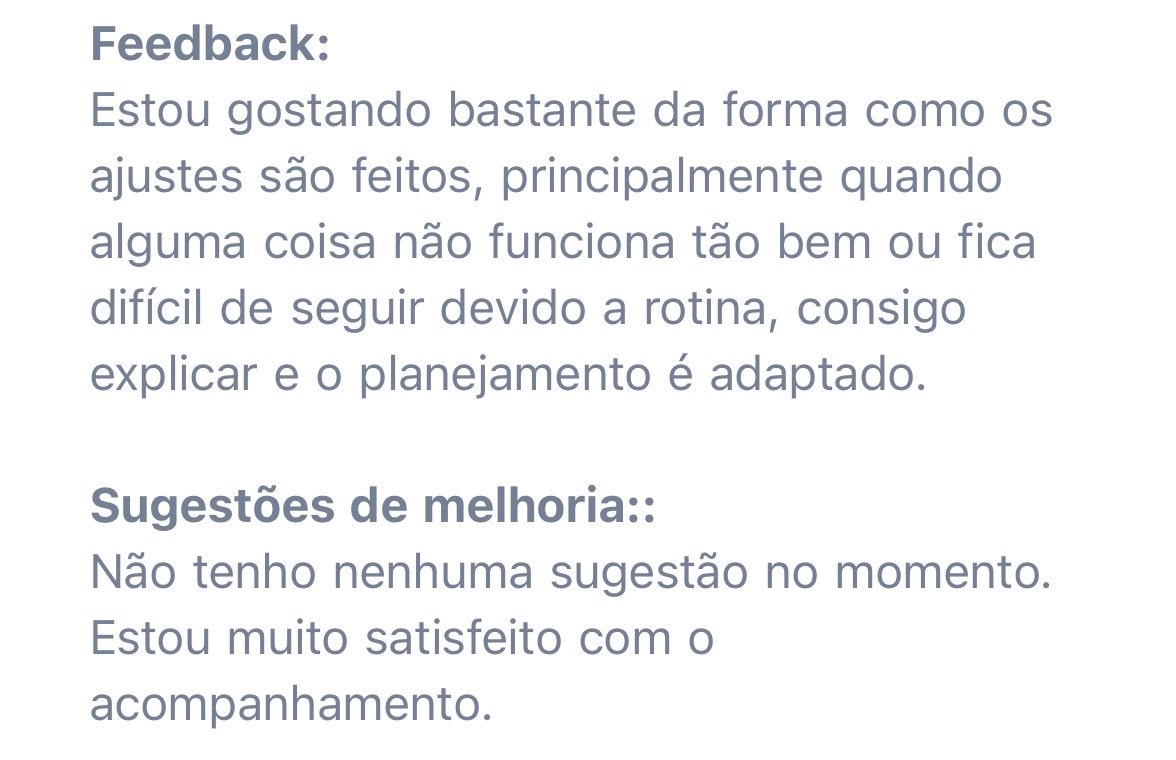 Feedback de aluno